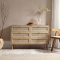 Frances Woven Rattan 6 Drawer Dresser, Natural