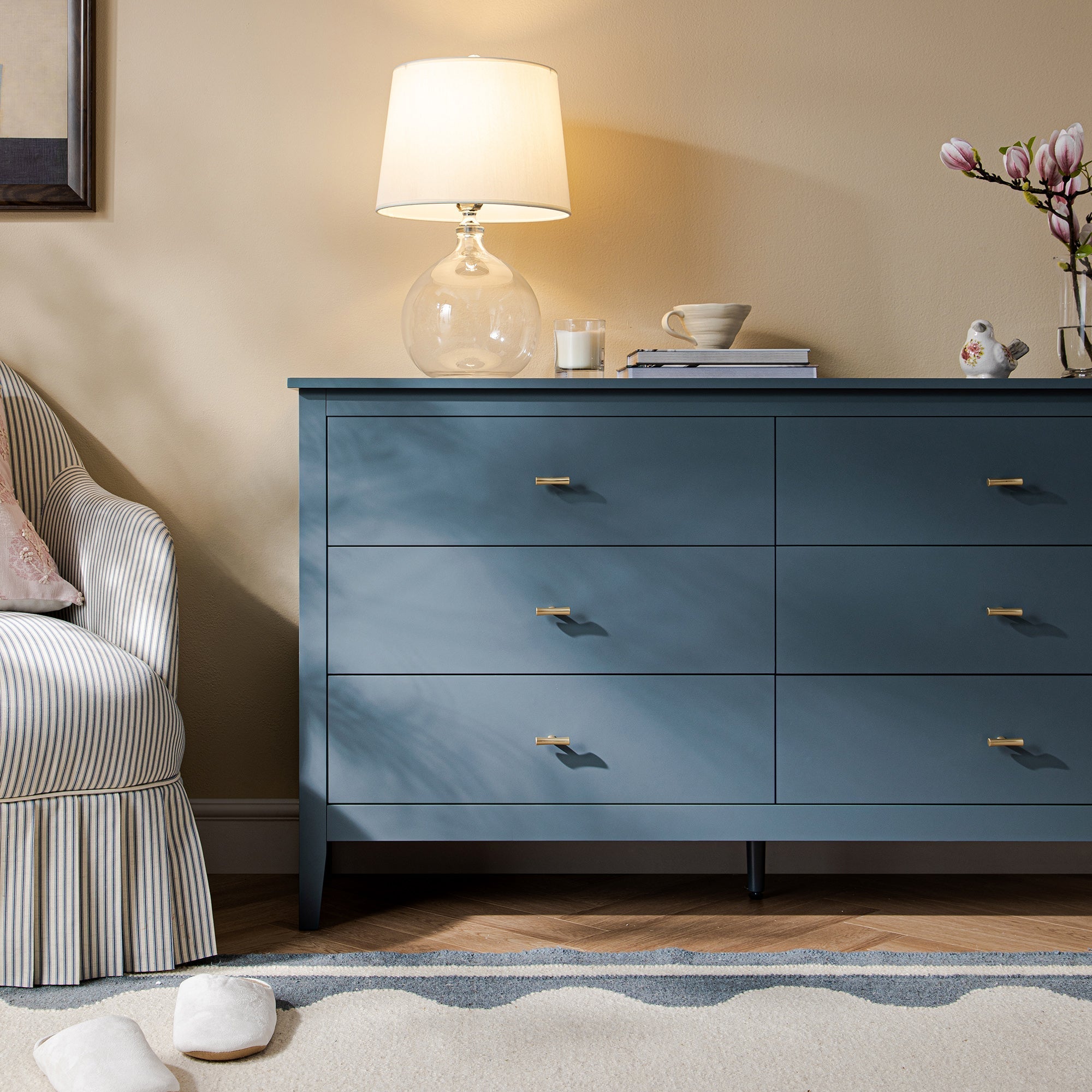 Oakham 6-Drawer Dresser, Stormy Blue