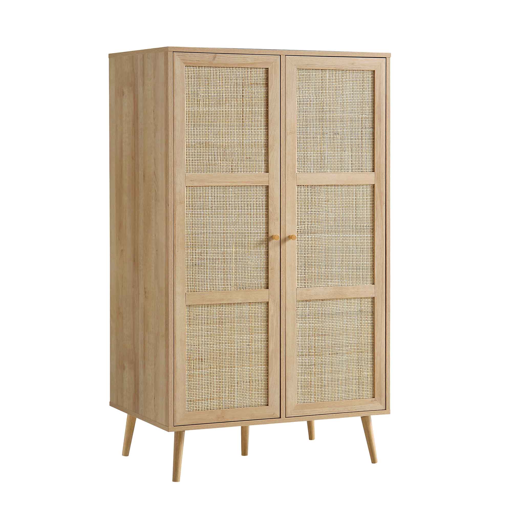 Frances Woven Rattan Compact Double Closet, Natural