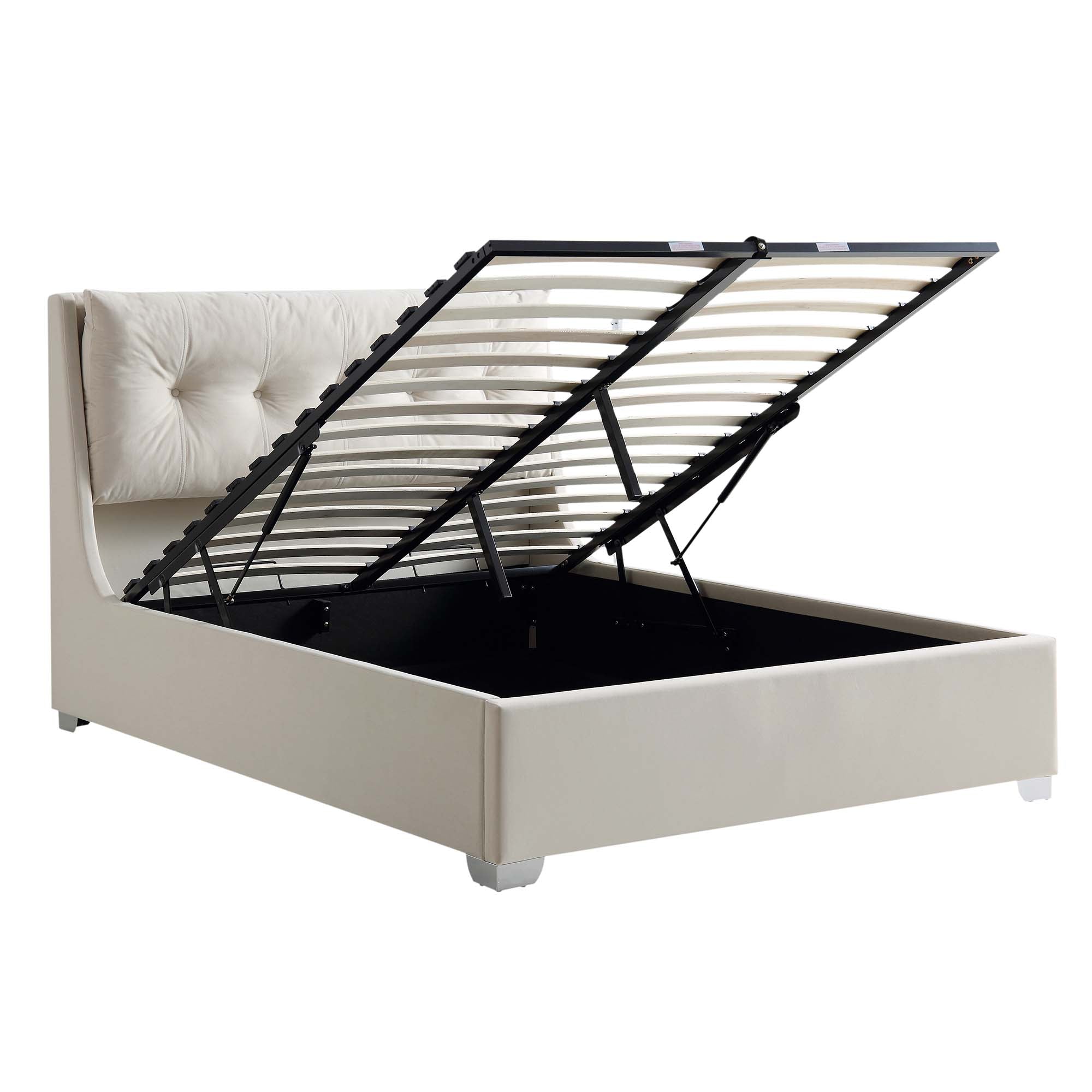 Hadley Champagne Velvet Ottoman Storage Bed