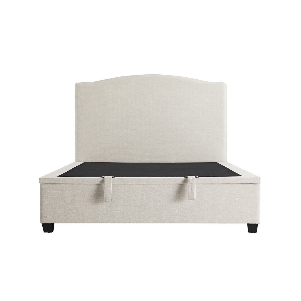 Chilworth Upholstered Ottoman Storage Bed, Ivory Weave Fabric