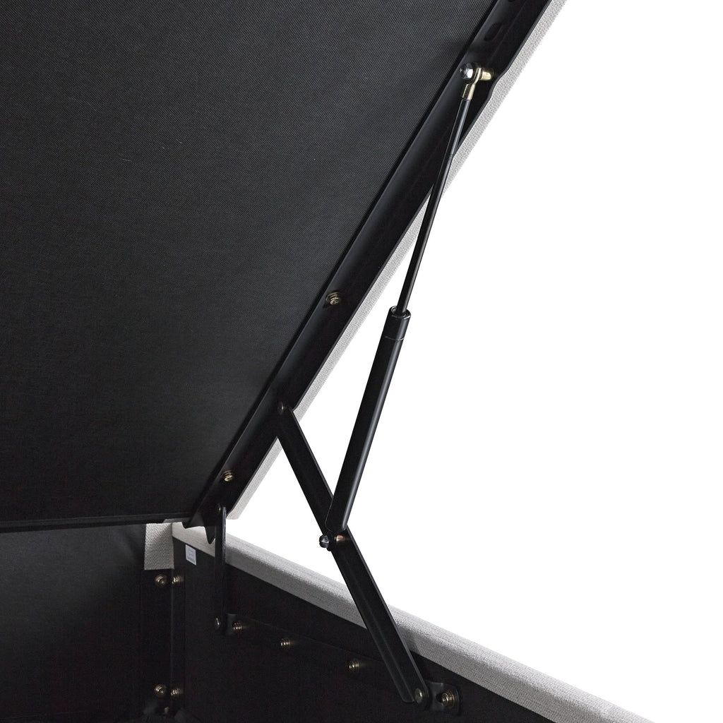 Chilworth Upholstered Ottoman Storage Bed, Ivory Weave Fabric