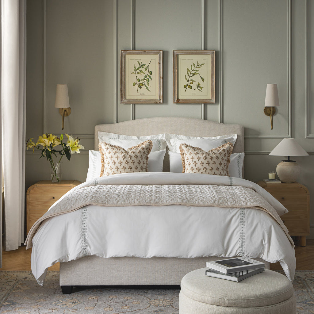 Chilworth Upholstered Ottoman Storage Bed, Ivory Weave Fabric