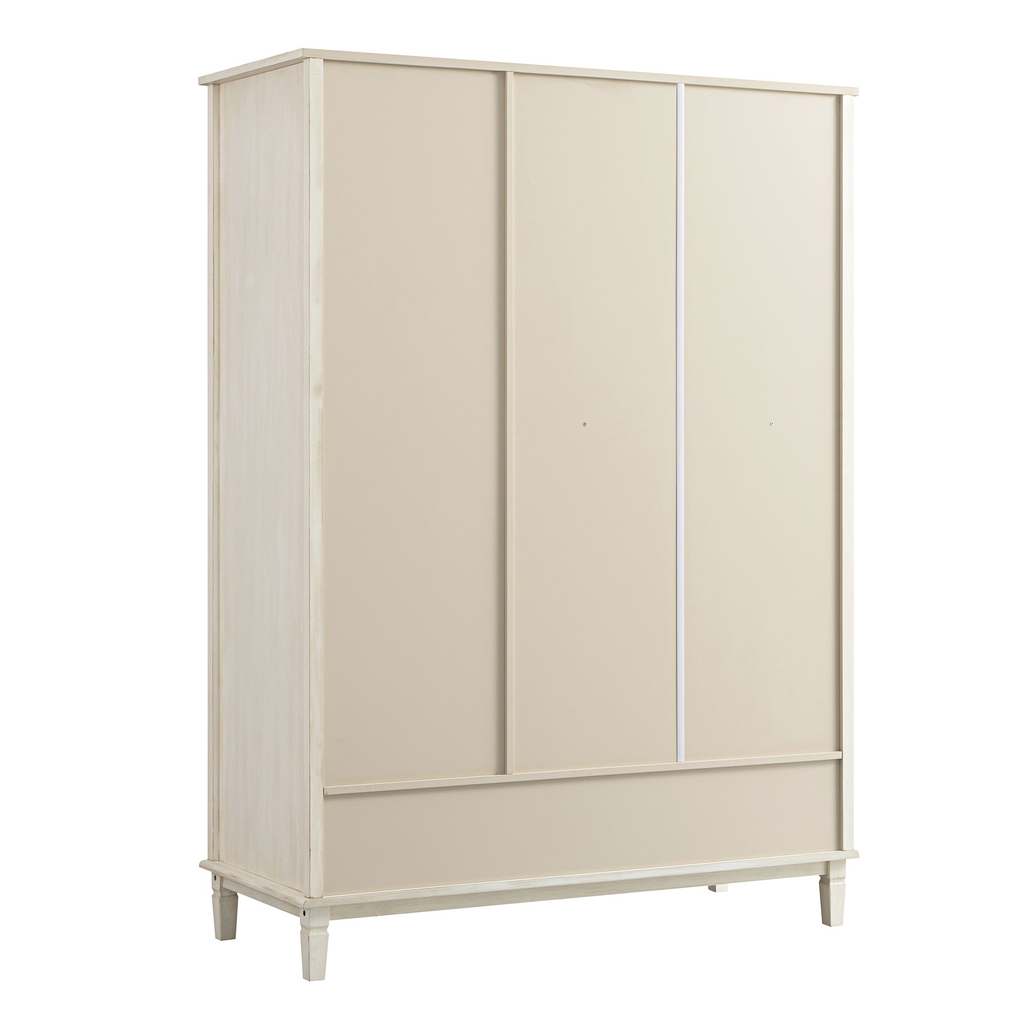 Chantilly Whitewashed Carved Triple Closet