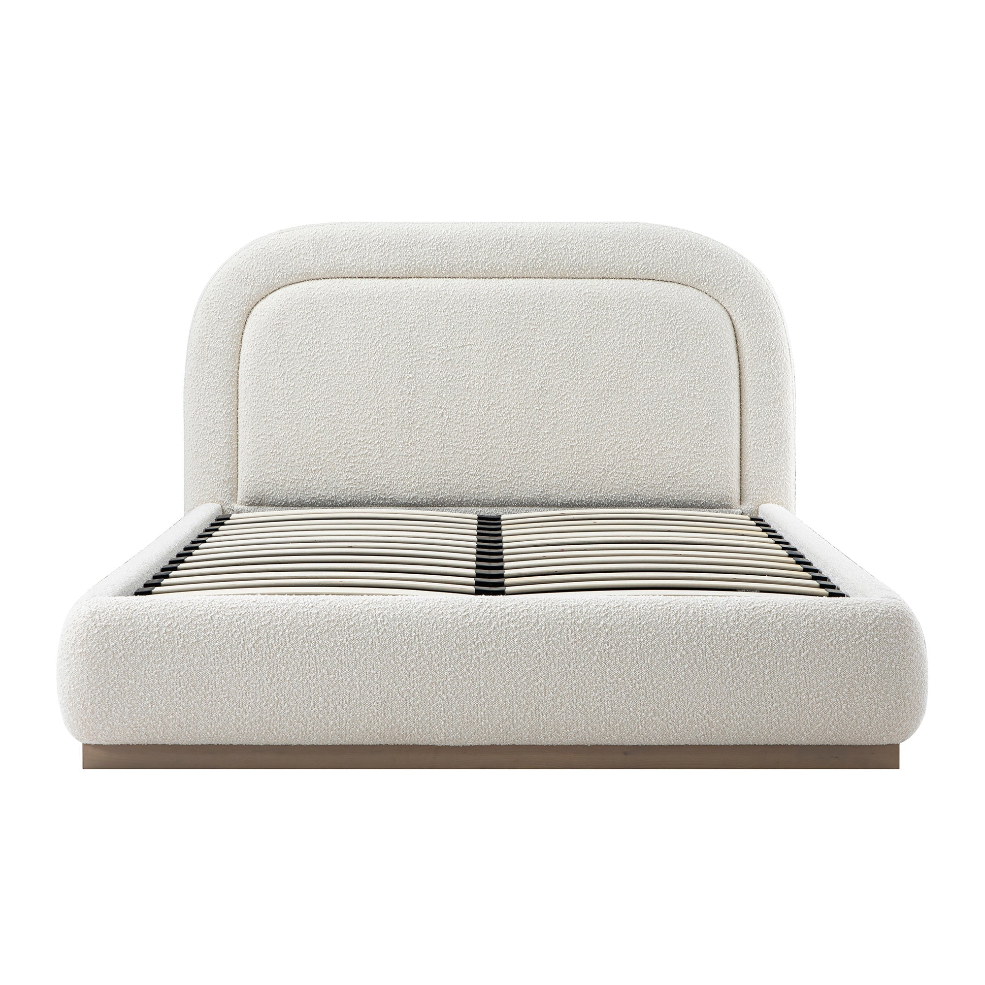 Luella Upholstered Wooden Plinth Base Storage Bed, Ecru Boucle