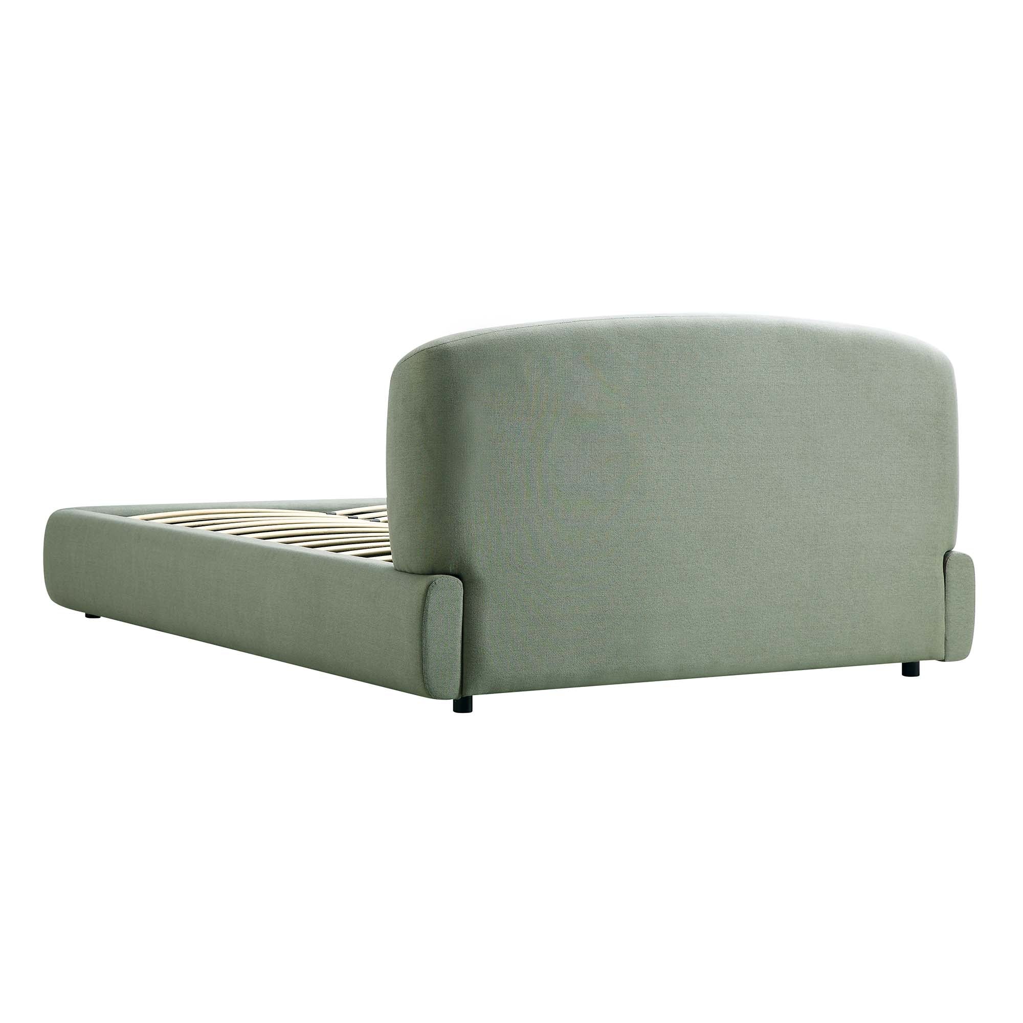 Constance Winged Headboard Ottoman Storage Bed, Olive Linen